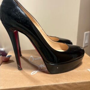 Christian Louboutin Black and Red Platform Heels